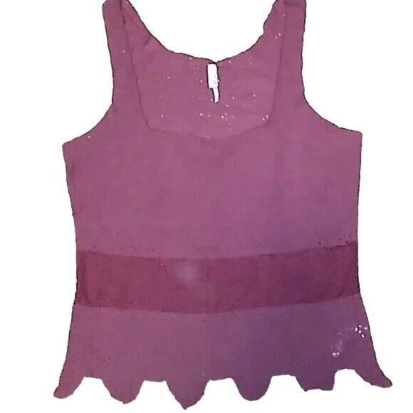 Free People Maroon Lace Sleeveless Blouse - Picture 2 of 6